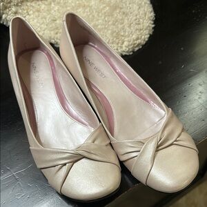 Nine West Women's Rose Leather Ballet Low Heels